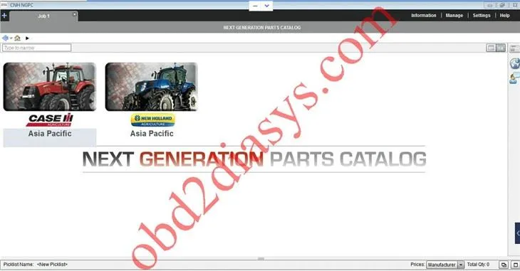 CNH NGPC Case IH And New Holland Agriculture 2020 NEXT GERNERATION Parts Catalogue APAC V2.17.1
